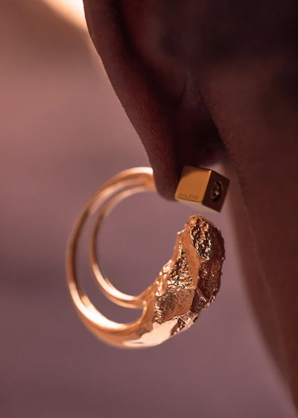 Eroz Hoop Earrings Edition 24 carat gold gilded