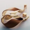 Ormé Pendant Earrings Edition Gold Gilded with Camel Leather