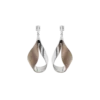 Ormé Pendant Earrings Edition Silver in rhodium with Taupe Leather